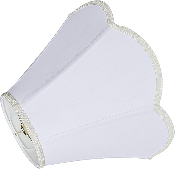 TOOTOO STAR Small scalloped lamp shades, 6" x 13" x 9.25" White Fabric lamp shade, Handmade DIY table lamp, floor lamp, wall lampshade