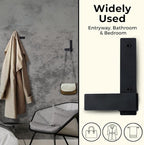 Decorative Wall Hooks-Set of 2 Chic Coat Hooks for Wall Mount. Perfect for Hanging Coats, Clothes, Towels, Backpacks Or Hats. Modern Heavy Duty Metal Hooks (Black Set)