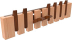 Wall Mounted Piano Key Hanger | Flip Style Hook | Entrance Wall Art Hook, Made of Oak Wood (3 Times Painted, 4 Times Polished) (Walnut-Beech, 8Hooks)