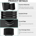 5 Pack Hanging Cup Holders, Multipurpose Rolling Cart Accessories Utility Cart Accessories For Art Craft Supplies, Space Saving Hanging Storage Basket Pencil Holder Makeup Organizers (Black)