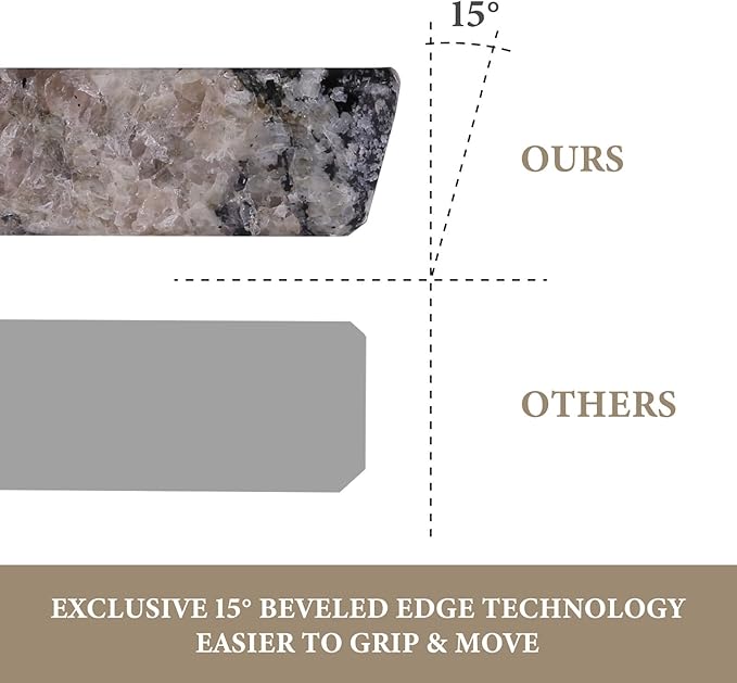 Koville Brazilian Natural Marble Cutting Board for Kitchen, 12x8inch Hand Crafted Marble Slab for Cheese, Charcuterie, Pastry Board - Wedding Gift, House Warming Gift