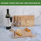 Miicol Wood Charcuterie Board, Monogram Cheese Board 10 Inch, Personalized Initial Cutting Board with Spreader, Unique Housewarming Gift, Ideal for Kitchen, Home, Letter S