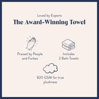 Brooklinen Super-Plush Turkish Cotton Bath Towels Set of 2 Cotton, 820 GSM, Machine Washable, Perfect Bath Towels for Bathroom, Spa & Shower (30" x 58", Slate Grey)
