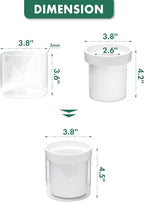 Phoenix Vine 4 Inch Self Watering Planter, White Terracotta Clay Pot with Glass Reservoir for Indoor Plants, Herbs, Flowers, Set of 2, 52-B-E-2