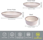 12-Piece Melamine Dinnerware Sets – Unbreakable Plates & Bowls Sets for Outdoor, Camping, Picnic, Party – Durable Dishware Sets, Lightweight & Shatterproof (White)