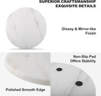 Koville African Natural Marble Cutting Board for Kitchen, 11inch Round Hand Crafted Marble Slab for Cheese, Charcuterie, Pastry Board - Wedding Gift, House Warming Gift(Namib Fantasy)