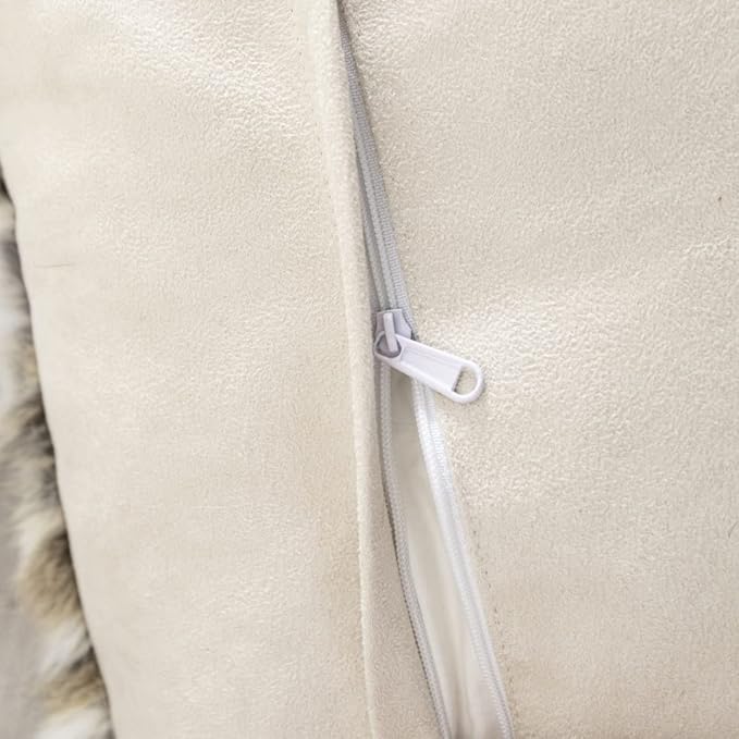 Rabbit Hide Skin Fur Pillowcase Throw Decorative for Living Room,Beds Cushion Cover Fur Pillow Case Cushion Cover (Yellow 50×50cm（20in×20in）