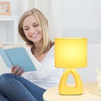 Lampwell LILA Small Table Lamp for Living Room as Bedside Table Lamp for Bedroom,Modern Ceramic Table Lamp,Kids Table Lamp,Night Table Lamp,6.7×3.94×H11.8IN,Bulb Excluded,Yellow Table Lamp