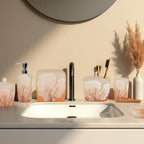 6-Piece Bathroom Accessories Set – Soap Dispenser, Toothbrush Holder, Tumbler, Soap Dish, Cotton Swab Jar & Toilet Brush – Modern Bathroom Decor Set (Carruthers)
