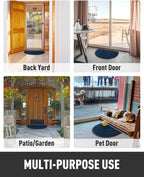 tchdio Semicircular Durable Rubber Doormat- Non Slip Front Door Mat for Outside Inside Entry, Navy Blue 24”x36”