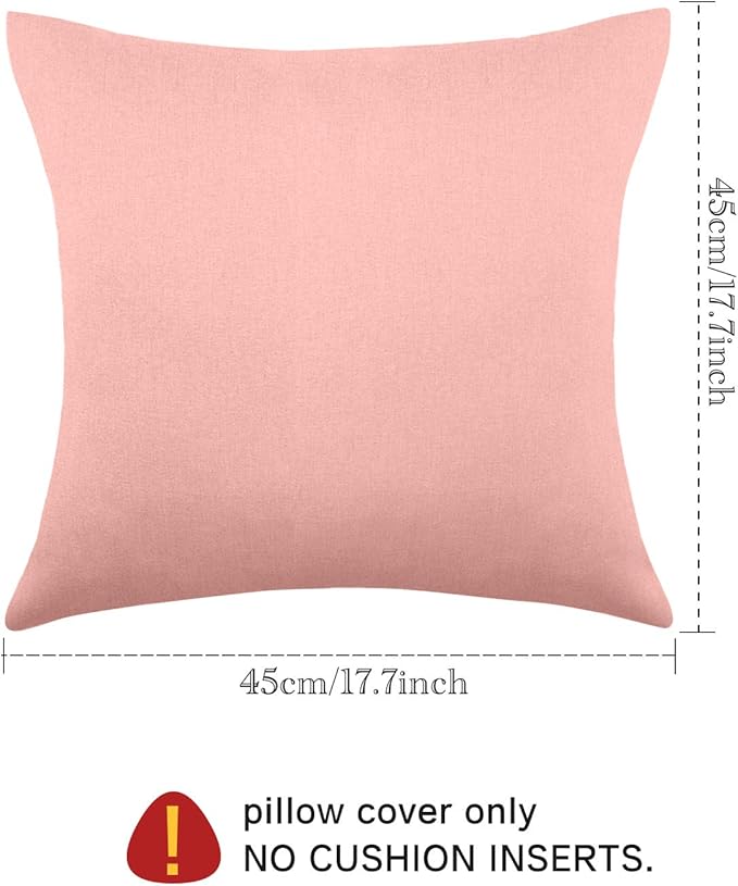 Boao 4 Pack Christmas Decorative Outdoor Waterproof Throw Pillow Covers Square Patio Balcony Garden Waterproof Cushion Case PU Coating Pillow Shell for Couch Bed Patio Sofa, 18 x 18 Inch(Pink)