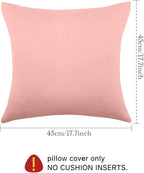 Boao 4 Pack Christmas Decorative Outdoor Waterproof Throw Pillow Covers Square Patio Balcony Garden Waterproof Cushion Case PU Coating Pillow Shell for Couch Bed Patio Sofa, 18 x 18 Inch(Pink)
