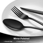 49Pcs Silverware Set with Organizer, Silver Stainless Steel Flatware Set for 8 Cutlery Utensil Sets with Steak Knives, Spoons and Forks Set, Dishwasher Safe