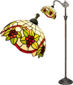 Tiffany Floor Lamp 12 Inch Stained Glass Orange Shrimp Tiffany Style Reading Lamp Retro Home Decoraton Comfortable And Relaxing Atmosphere Suitable Living Room Bedroom Coffee Shop Restaurant Study