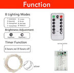 4-Pack 33FT 100 LED Fairy Lights Battery Operated with Remote & Timer, Fairy Christmas String Lights for Bedroom Decor, Waterproof 8 Modes Twinkle Lights for Room (Red)