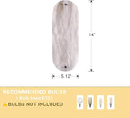 2 Pack 2 Light Oval 14" Alabaster Marble Bathroom Wall Sconce Modern Concise Style Wall Light Fixture,Dark Gray Finish for Bedroom Hallway Bedside