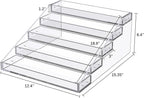 PMMASTO Widen Tiered Spice Rack, Seasoning Organizer, Clear Acrylic Vertical Shelves Can Organizer for Countertop, Cabinet, Pantry, Kitchen Organization and Storage - 5 Tier