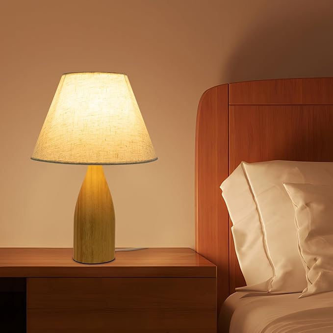 Eapmic Table Lamp,Bedside End Table Lamp Modern Nightstand Desk Lamp Geometric Lamp with Shade for Living Bedroom Office(Modern,Style 3)
