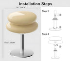 Mushroom Lamp for Bedroom,Mid Century Modern Lamp for Nightstand, Dimmable Retro Egg Tart Bedside Small Lamps,Unique Home Mushroom Decor Aesthetic Cute Table Lamps for Living Room(Cream)