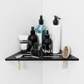 Corner Shower Shelf 10" Slot Design Recessed Shower Shelves for Tiled Wall, 304 Stainless Steel Corner Shelves for Bathroom Organizer (Black, Line-1PCS)