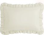 KKJIAF Ruffle Body Pillow Cases Set of 1, Ruffled Pillow Covers with Envelope Closure, Wrinkle Resistant Ruffled Long Pillow Shams 20" x 54", Beige