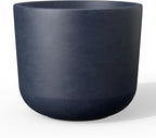 Kante Round Concrete Planter, 11 Inch Dia Classic Style Large Plant Pot with Drainage Hole for Indoor & Outdoor Plants, Ideal for Home, Patio, Garden, Charcoal