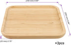 JOIKIT 3 Pack 10 Inch Bamboo Platter, Fine Polished Sqaure Wood Plates Bamboo Serving Tray for Holding Fruit, Bread, Cheese, Nut, Coffee, Tea, Plant Saucer