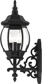 3 Lt Textured Black Outdoor Wall Lantern 7524-14