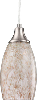 Mini Milk Glass Pendant Light,Handcrafted Beige Glass Pendant Hanging Light fixtures Small Pendant Light with Brushed Nickel Adjustable Cord for Kitchen Island,Bed Room,Hallway,Dining Room,Stairs