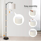 BoostArea Floor Lamp for Living Room,Arc Floor Lamp with Remote Control,Stepless Dimmable Brightness & Colors Temperature 2700k-6500k,Modern Standing Lamp for Bedroom Study Room Office,Beige