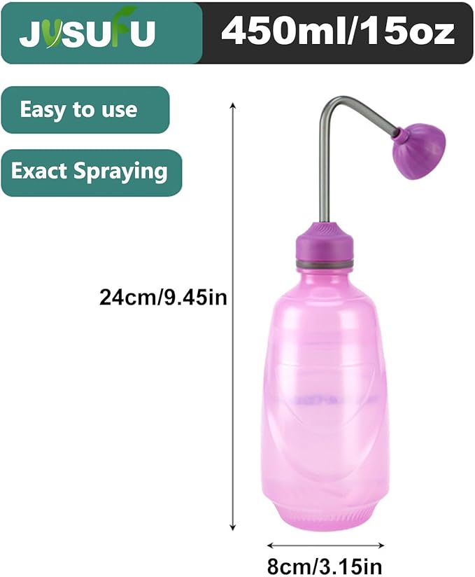 2 Pack Watering Can for Seedlings, Small Watering Can for House Plant Garden Flower 0.45L (Purple)