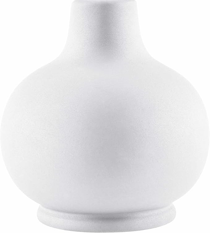 BoutiqueRugs Navarro Boho Ceramic Bedside Table Lamp for Bedroom Nightstand and Living Room - Shade Cotton - White - 13" H