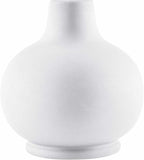 BoutiqueRugs Navarro Boho Ceramic Bedside Table Lamp for Bedroom Nightstand and Living Room - Shade Cotton - White - 13" H