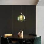 Gray Green Glass Pendant Lights Kitchen Island Lighting Globe Pendant Light Fixtures Modern Pendant Lighting for Kitchen Island Bedroom Living Dining Room Light Fixture(9.84in, 3-Pack)