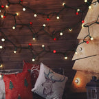 GlowVibe Christmas Lights 70 Counts Red and White Globe String Lights with Pearlized Glass 120V ETL Certified Indoor Outdoor Use for Holiday Party Thanksgiving Yard Xmas Tree