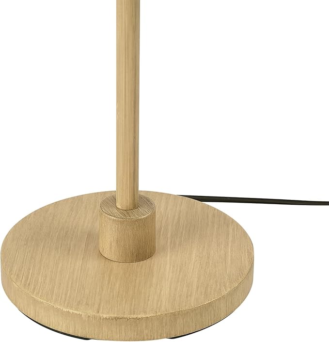 GLOBE Electric 65906 62" Floor Lamp, Light Faux Wood, Jute Shade, On/Off Rotary Switch on Socket