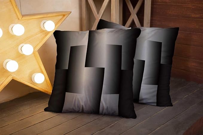 CAPSCEOLL Geometric Throw Pillow Covers 20X20 Set of 2 Soft Geometry Black Gray Pillow Cases Cushion Covers for Living Room Bedroom Decorative Throw Pillowcases for Sofa Couch Chair