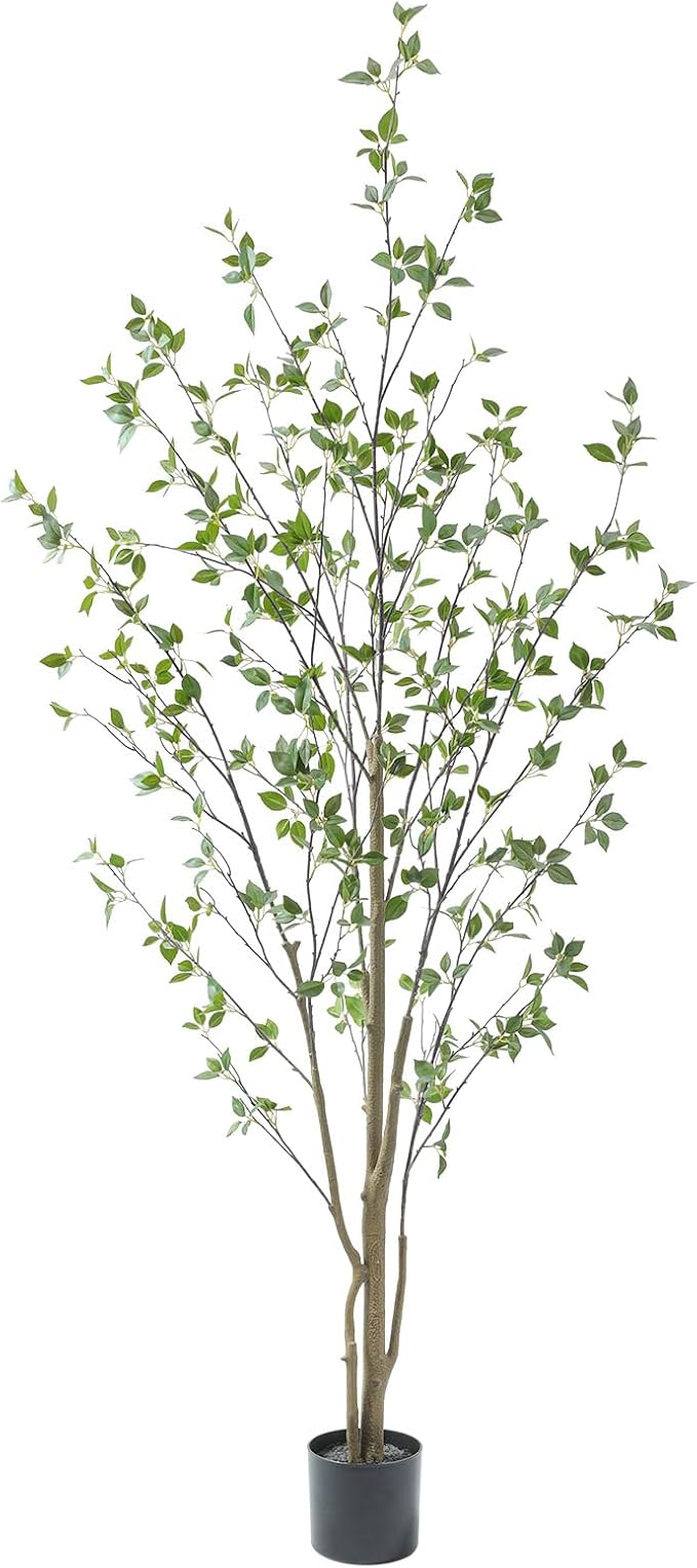Bellacat 7ft Artificial Citrus Tree with Lifelike Leaves, 84in Faux Citrus Tree with Realistic Trunks, Fake Citrus Tree for Home Office Living Room Bedroom Porch Decor.