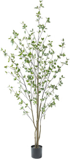 Bellacat 7ft Artificial Citrus Tree with Lifelike Leaves, 84in Faux Citrus Tree with Realistic Trunks, Fake Citrus Tree for Home Office Living Room Bedroom Porch Decor.
