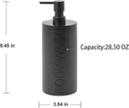 Matte Black Body Wash Dispenser Luxurious Refillable Pump Bottle with Embossed Text, Durable Construction for Bathroom and Shower