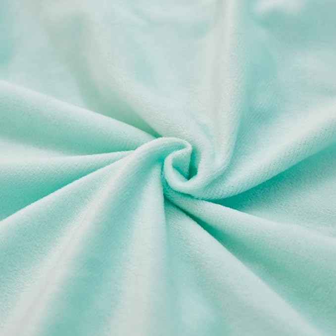 JAUXIO Diamond Pinch Pleated Crystal Velvet Pillowcases 2 Pack Solid Pintuck Throw Cushion Cover for Home Decor Hidden Zipper Closure (Mint Aqua, King)