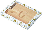 Miicol Wood Charcuterie Board, Monogram Cheese Board 10 Inch, Personalized Initial Cutting Board with Spreader, Unique Housewarming Gift, Ideal for Kitchen, Home, Letter G
