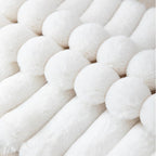 ZLINA Set of 2 Cream White Faux Fur Decorative Throw Pillow Covers Fluffy Striped Pillowcase Cushion Covers 22 x 22 Inch Decor Sofa Couch Bedroom