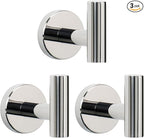 NearMoon Bath Towel Hooks- SUS 304 Stainless Steel Robe Hook Holder, Heavy Duty Coat Hook for Bathroom Livingroom Hotel Kitchen Garage, Wall Mounted (Chrome Finish, 3 Pack)