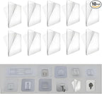 10Pcs Transparent Wall Mounted Replacement Sticky Pads for Kitchen Bathroom Shower Caddy Organizer Rack Holder Nail Free Adhesive Hooks Bathroom Accessories (Double-Sided Sticker)