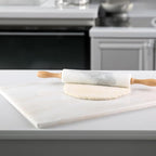 Koville African Natural Marble Cutting Board for Kitchen, 16x20inch Extra Large Hand Crafted Marble Slab for Cheese, Charcuterie, Pastry Board - Wedding Gift, House Warming Gift