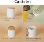 LEETOYI Ceramic Food Storage Jar with Seal Lid, Serving for Ground Coffee, Tea, Sugar, Salt and More - 31 Oz (White)