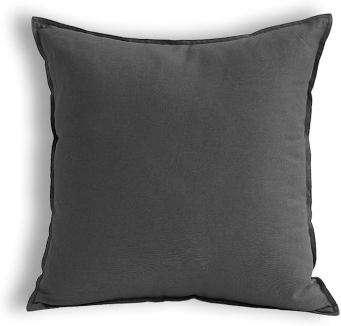 Jeanerlor 26"x26" Decorative Cotton Linen Couch Throw Pillow Case Cool Durable Classy Euro Sham Comfortable Cushion Cover for Wedding Party Gift/Car(65 x 65cm) Dark Grey