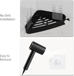 Sotfamily Shower Caddy Corner, 4 Pack Adhesive Corner Shower Shelves for Bathroom Organizers and Storage, Rust Free Plastic Rack for Bathroom Accessories & Decor, Black
