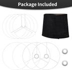 ALUCSET Drum Large Lampshades Set of 2, Stars Hollow Black Lamp Shade 13" Top X 15" Bottom X 11" High, Lamp Shades for Living Room Home Decor, Assembly Required Spider Fitter
